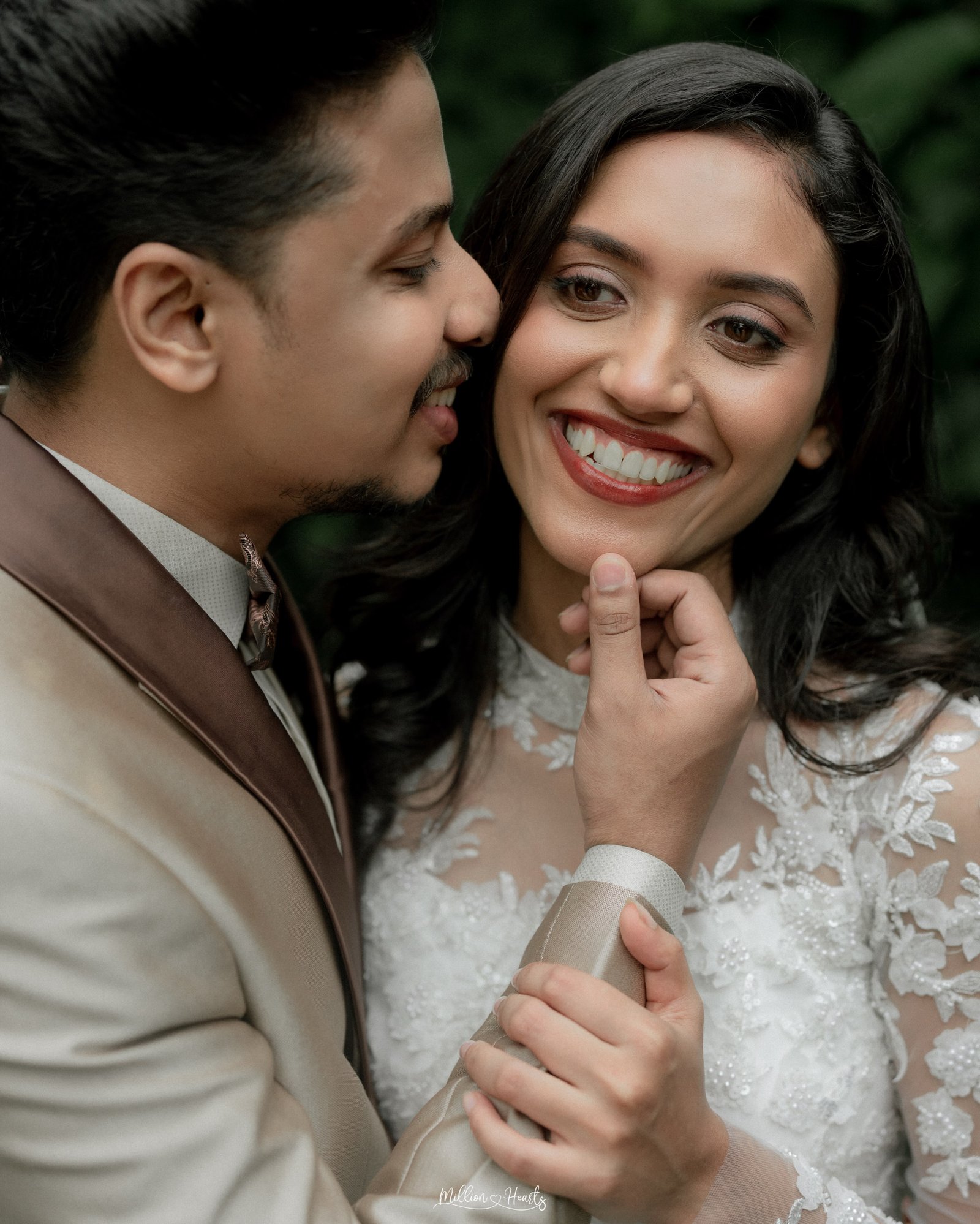 A candid wedding portrait